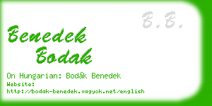 benedek bodak business card